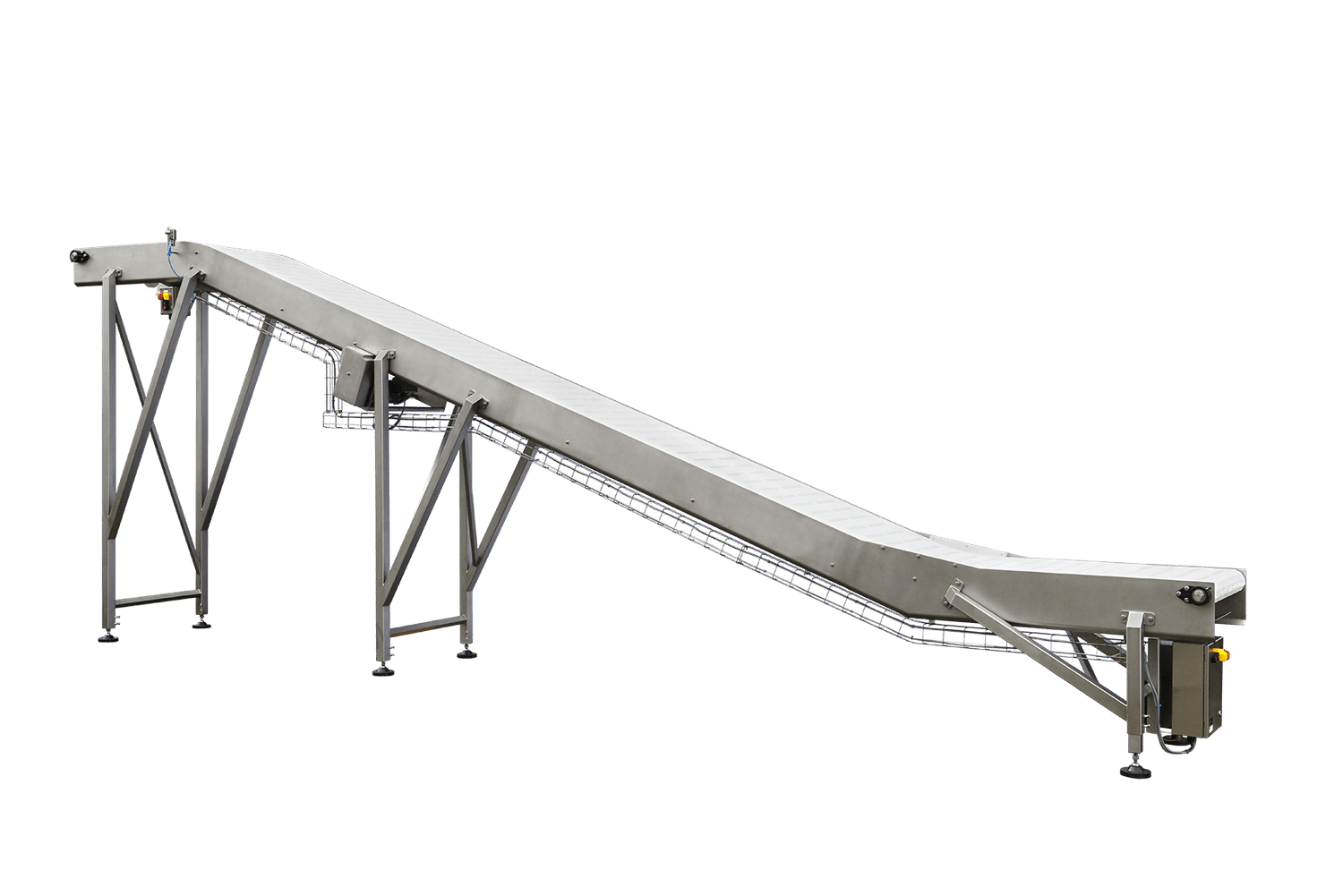 Modulaire opvoer transportband met anti-glijstrips