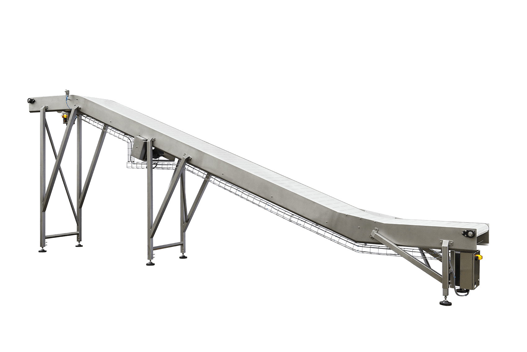 Modulaire opvoer transportband met anti-glijstrips