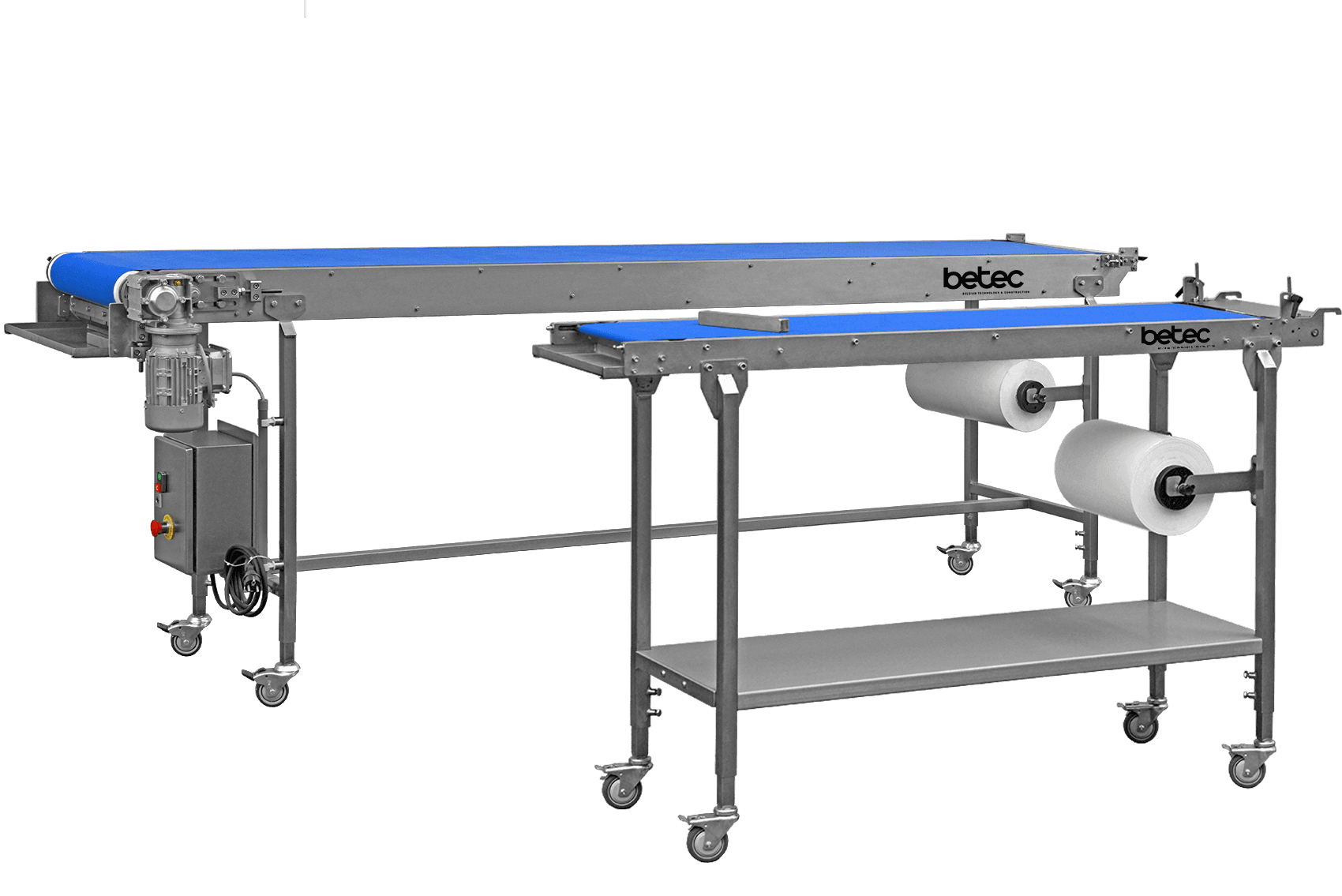 TAKE-OFF CONVEYOR WITH PAPER ROLL FOR ENROBING MACHINE