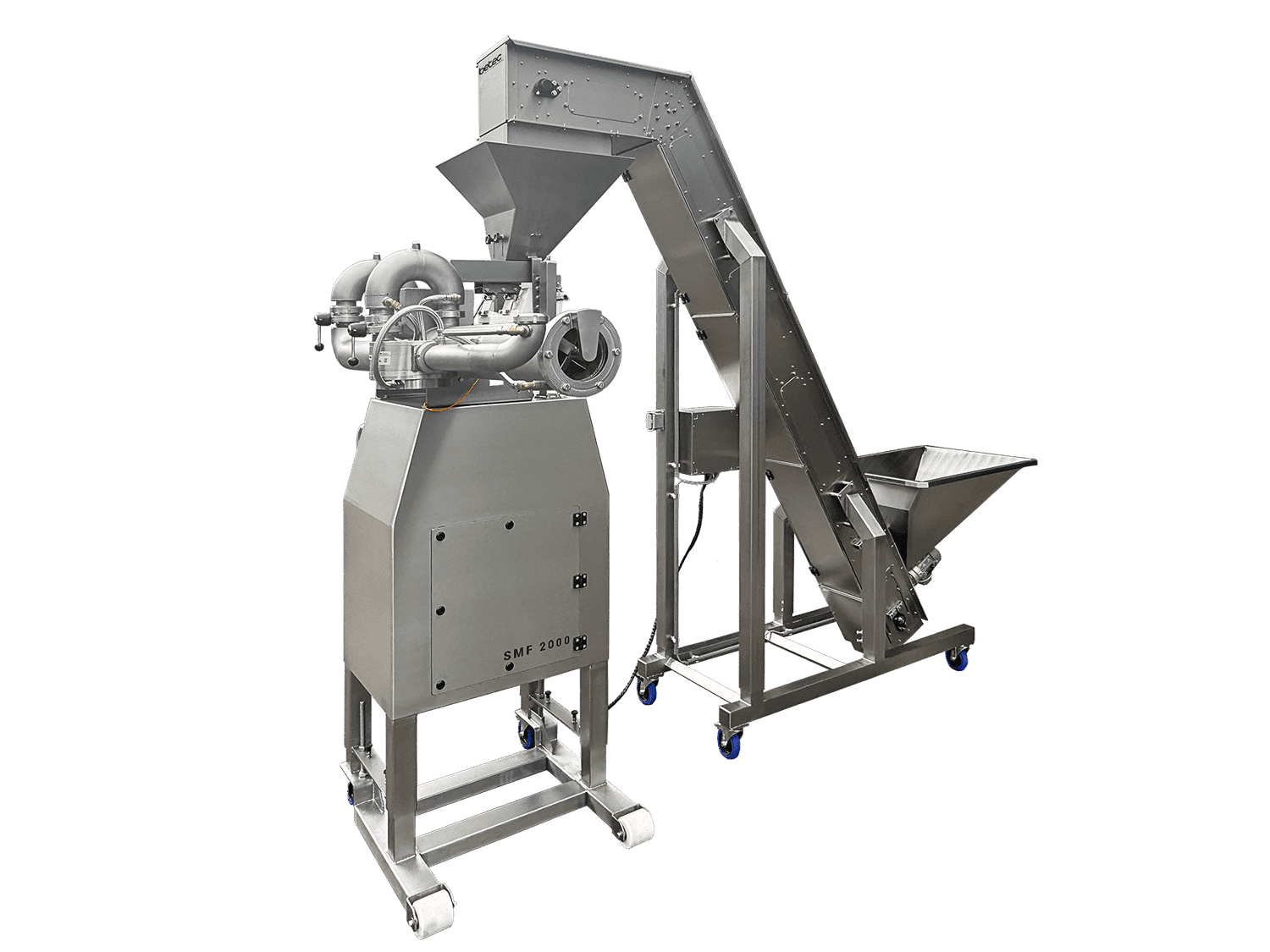 Inline mixing system for chocolate with inclusions and additives